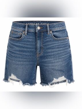 American Eagle Next Level Stretch High Rise Distressed Shorts